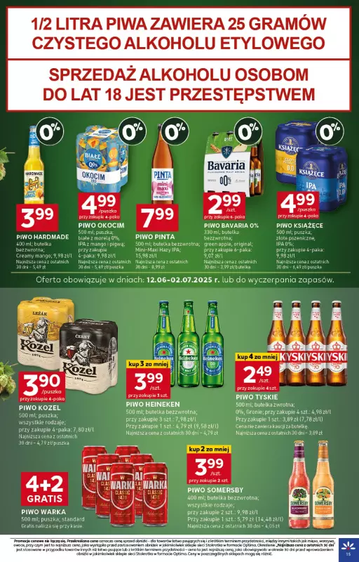 Stokrotka - gazetka promocyjna Gazetka Optima od czwartku 12.06 do poniedziałku 16.06 - strona 15