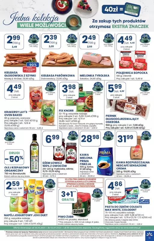 Stokrotka - gazetka promocyjna Gazetka Optima od czwartku 26.06 do środy 02.07 - strona 13