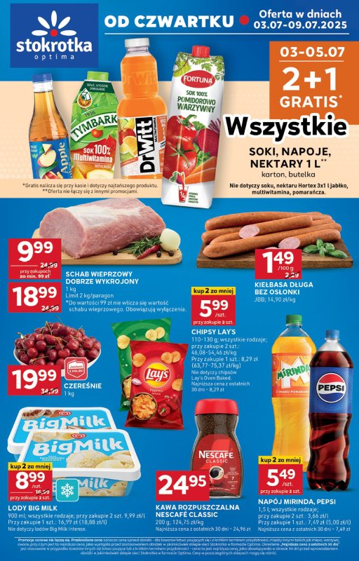 Stokrotka - gazetka promocyjna Gazetka Optima od czwartku 03.07 do środy 09.07