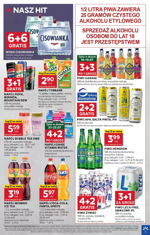 Stokrotka - gazetka promocyjna Gazetka Optima od czwartku 17.07 do środy 23.07 - strona 13