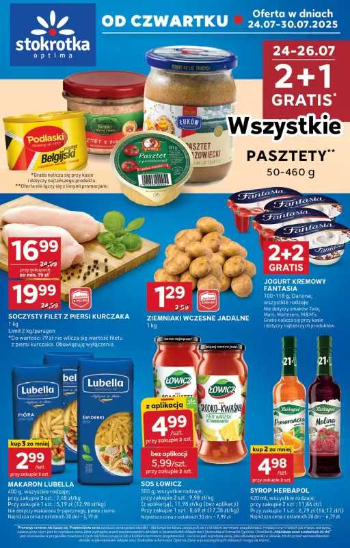 Stokrotka - gazetka promocyjna Gazetka Optima od czwartku 24.07 do środy 30.07