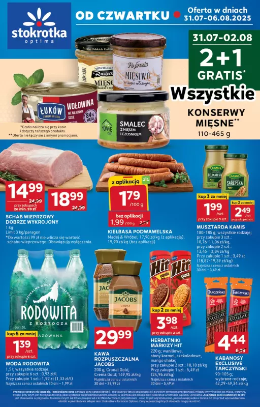 Stokrotka - gazetka promocyjna Gazetka Optima od czwartku 31.07 do środy 06.08
