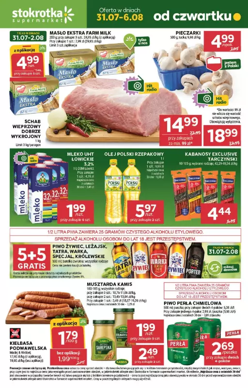 Stokrotka - gazetka promocyjna Gazetka Supermarket od czwartku 31.07 do środy 06.08