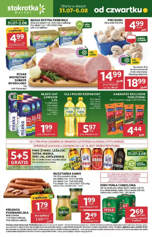 Stokrotka - gazetka promocyjna Gazetka Market od czwartku 31.07 do środy 06.08