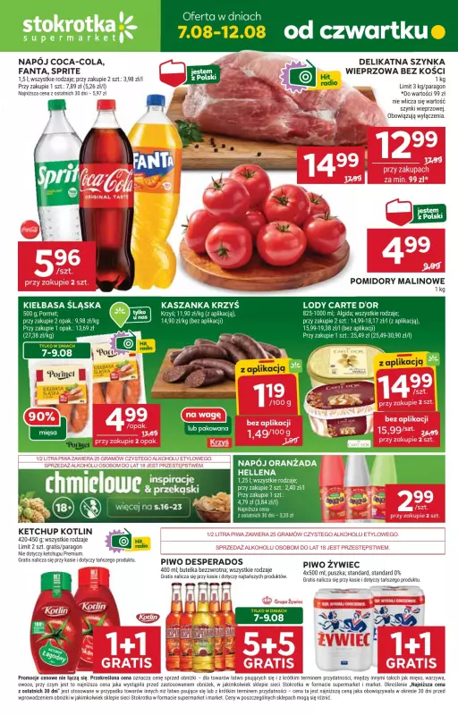 Stokrotka - gazetka promocyjna Gazetka Supermarket od czwartku 07.08 do wtorku 12.08