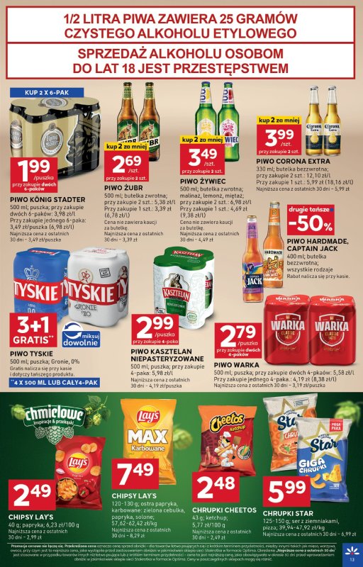 Stokrotka - gazetka promocyjna Gazetka Optima od środy 13.08 do środy 20.08 - strona 13