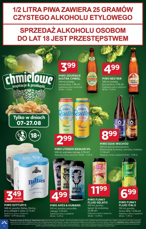 Stokrotka - gazetka promocyjna Gazetka Optima od środy 13.08 do środy 20.08 - strona 12