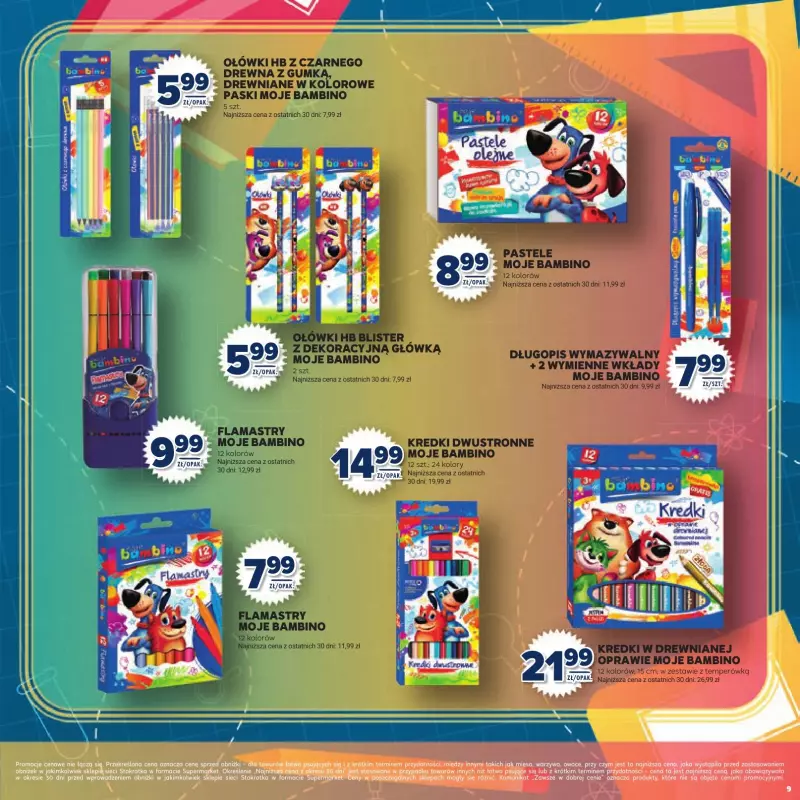 Stokrotka - gazetka promocyjna Katalog Witaj Szkoło!  do poniedziałku 01.09 - strona 9