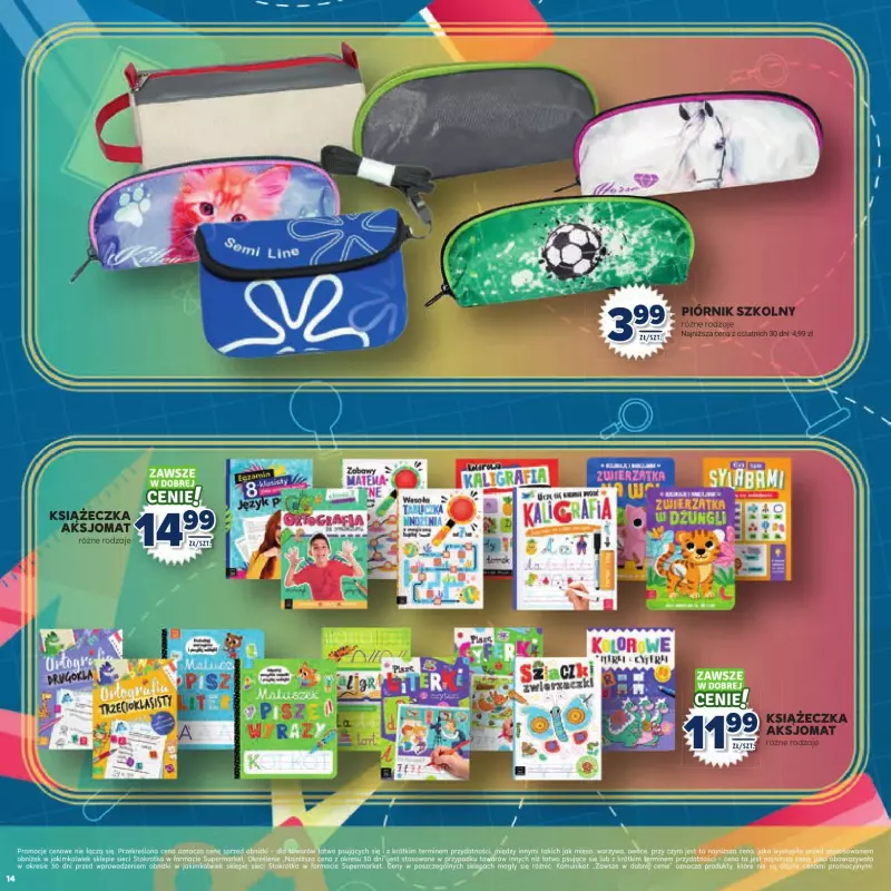 Stokrotka - gazetka promocyjna Katalog Witaj Szkoło!  do poniedziałku 01.09 - strona 14