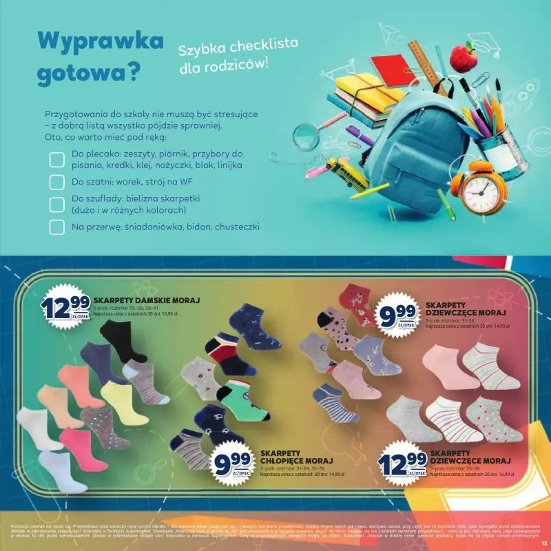 Stokrotka - gazetka promocyjna Katalog Witaj Szkoło!  do poniedziałku 01.09 - strona 15