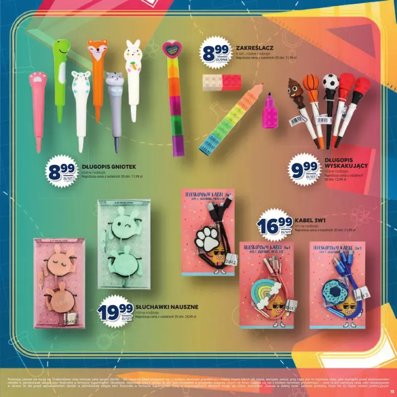 Stokrotka - gazetka promocyjna Katalog Witaj Szkoło!  do poniedziałku 01.09 - strona 13