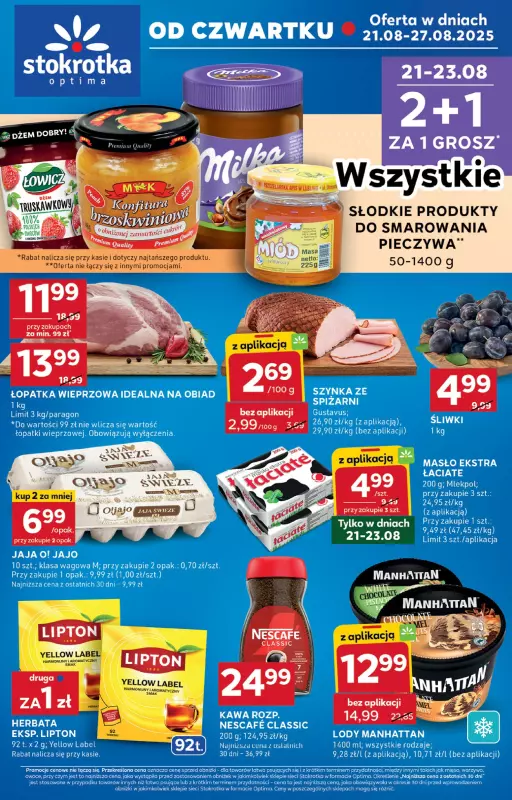 Stokrotka - gazetka promocyjna Gazetka Optima od czwartku 21.08 do środy 27.08