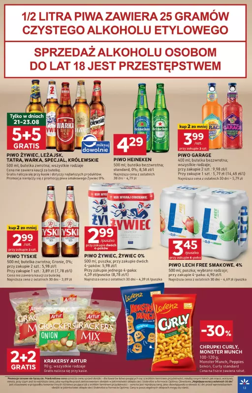 Stokrotka - gazetka promocyjna Gazetka Optima od czwartku 21.08 do środy 27.08 - strona 13