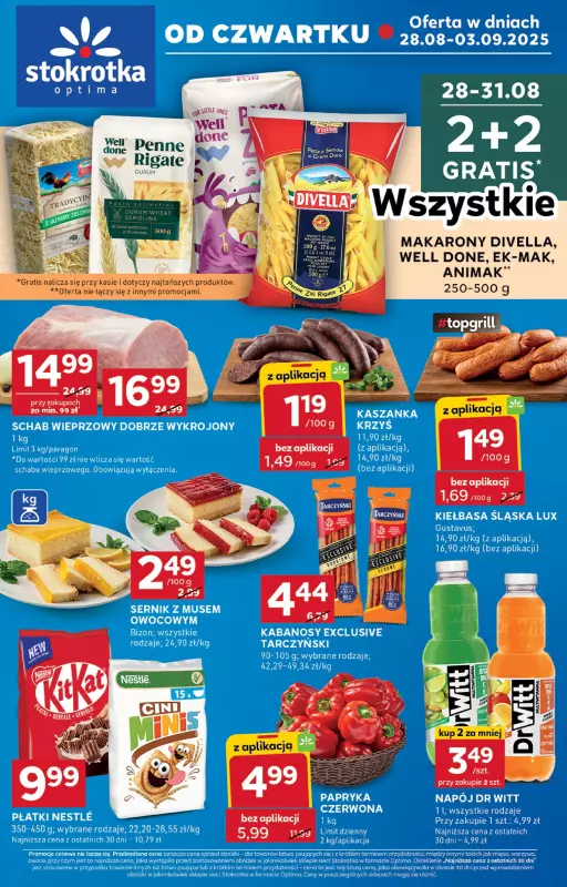 Stokrotka - gazetka promocyjna Gazetka Optima od czwartku 28.08 do środy 03.09