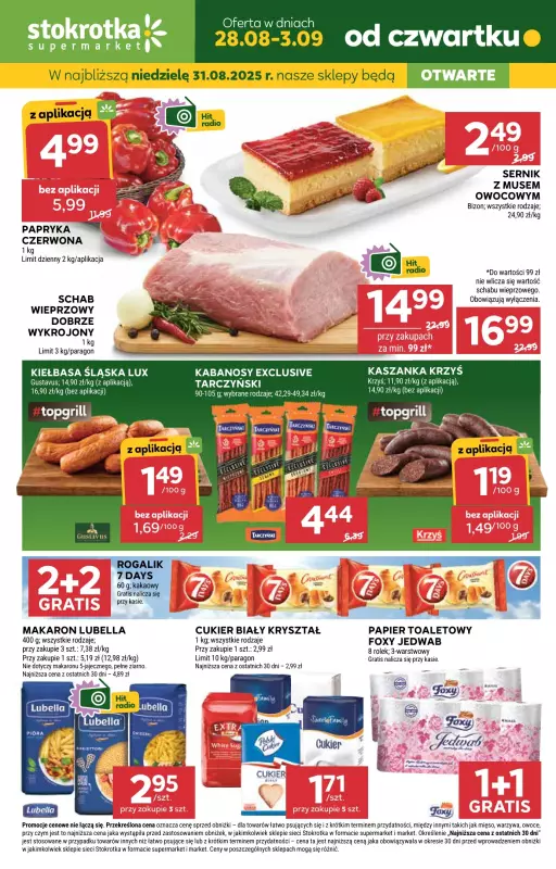 Stokrotka - gazetka promocyjna Gazetka Supermarket od czwartku 28.08 do środy 03.09