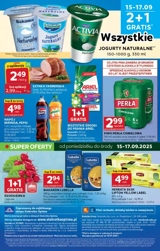 Stokrotka - gazetka promocyjna Gazetka Optima od czwartku 11.09 do środy 17.09 - strona 16