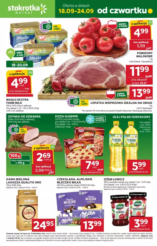 Stokrotka - gazetka promocyjna Gazetka Market od czwartku 18.09 do środy 24.09