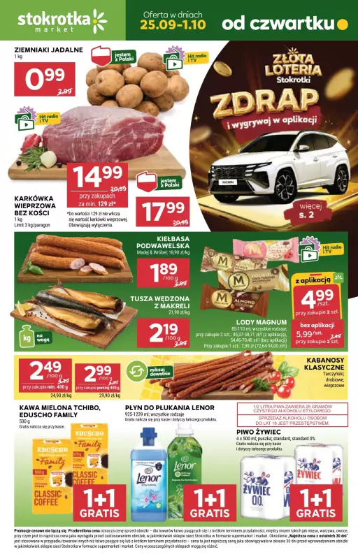 Stokrotka - gazetka promocyjna Gazetka Market od czwartku 25.09 do środy 01.10
