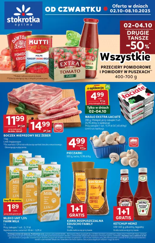 Stokrotka - gazetka promocyjna Gazetka Optima od czwartku 02.10 do środy 08.10