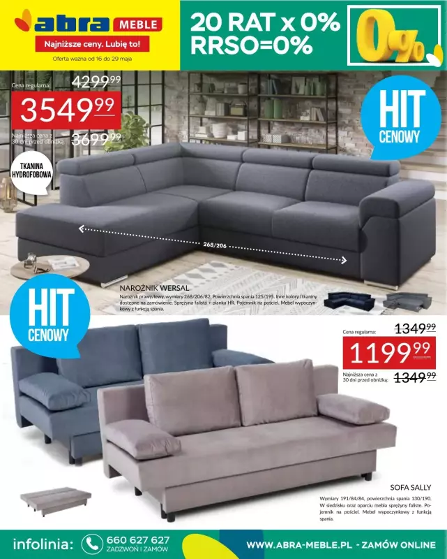 Abra Meble - gazetka promocyjna Oferta meblowa od poniedziałku 19.05 do poniedziałku 26.05
