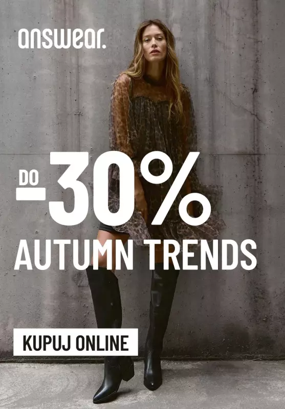 Answear - gazetka promocyjna Do -30% jesienne trendy od piątku 13.09 do wtorku 24.09