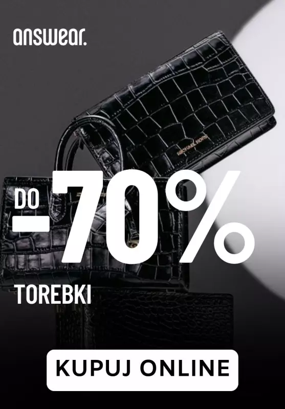 Answear - gazetka promocyjna Do -70% na torebki od poniedziałku 25.11 