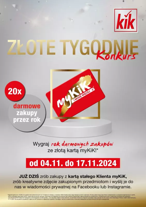 KiK - gazetka promocyjna Plakat promocyjny od poniedziałku 04.11 do niedzieli 17.11