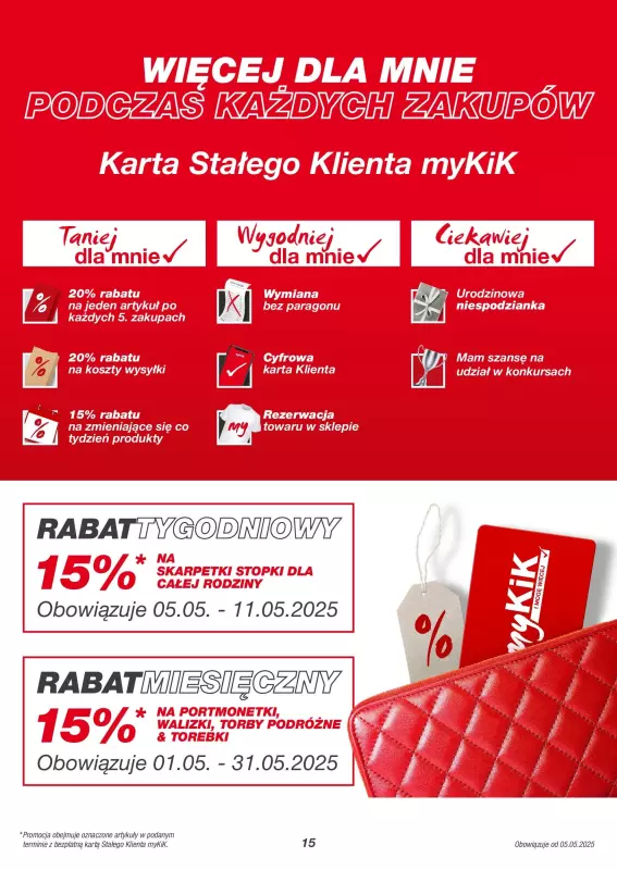 KiK - gazetka promocyjna Gazetka od poniedziałku 05.05 do niedzieli 11.05 - strona 15