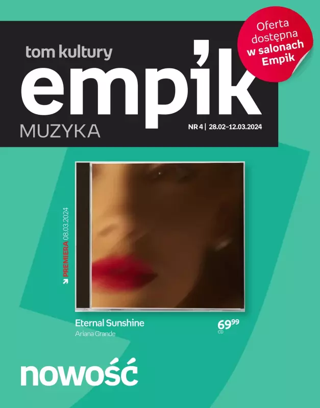 Empik - gazetka promocyjna Tom kultury: muzyka od piątku 01.03 do wtorku 12.03