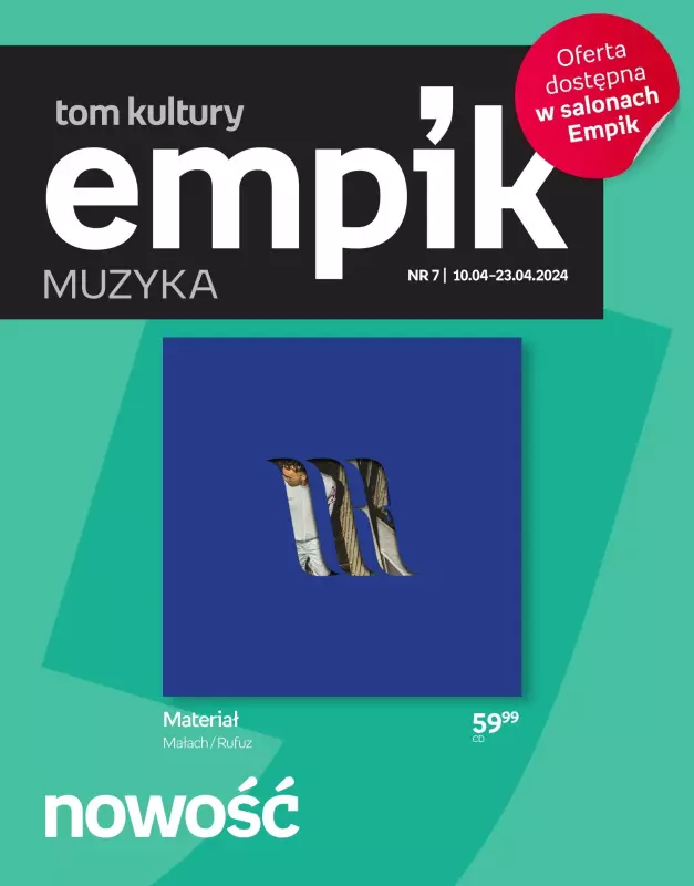 Empik - gazetka promocyjna Tom kultury: muzyka od piątku 12.04 do wtorku 23.04