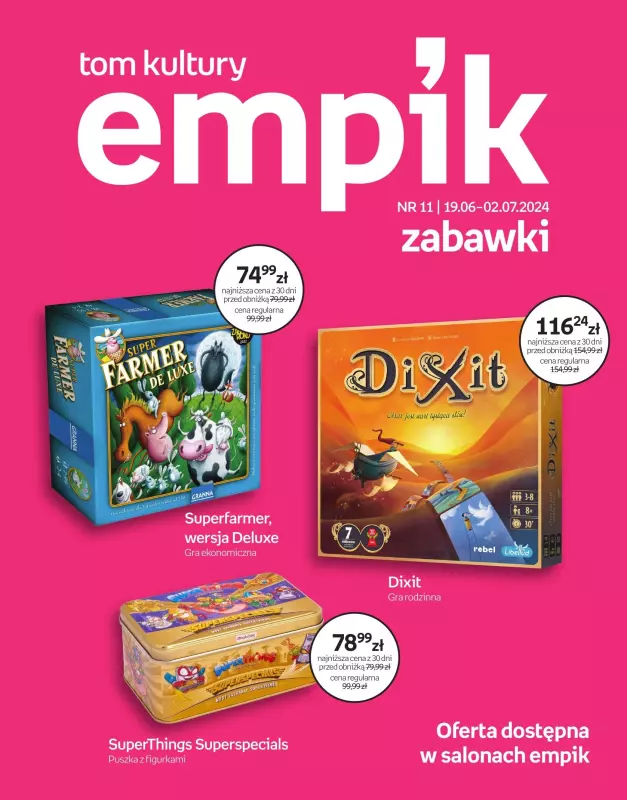 Empik - gazetka promocyjna Tom kultury: zabawki od niedzieli 23.06 do wtorku 02.07