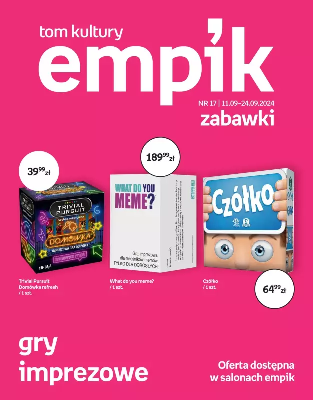 Empik - gazetka promocyjna Tom kultury: zabawki od środy 11.09 do wtorku 24.09