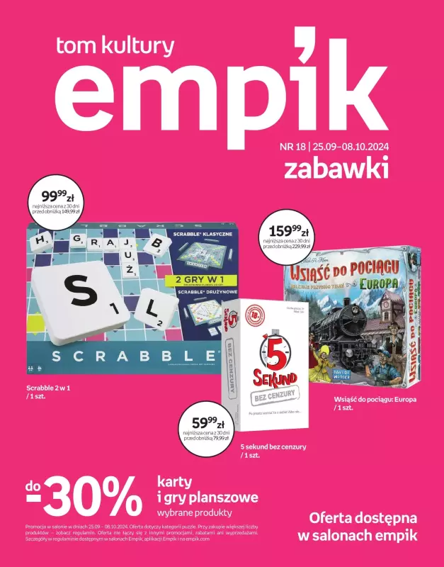 Empik - gazetka promocyjna Tom kultury: zabawki od środy 25.09 do wtorku 08.10