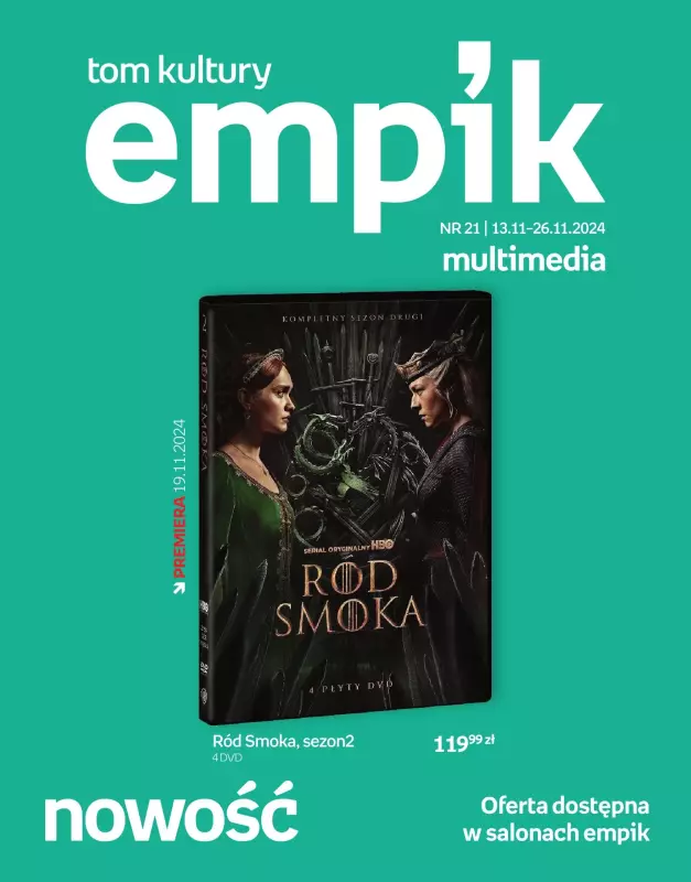 Empik - gazetka promocyjna Tom kultury: multimedia od czwartku 14.11 do wtorku 26.11