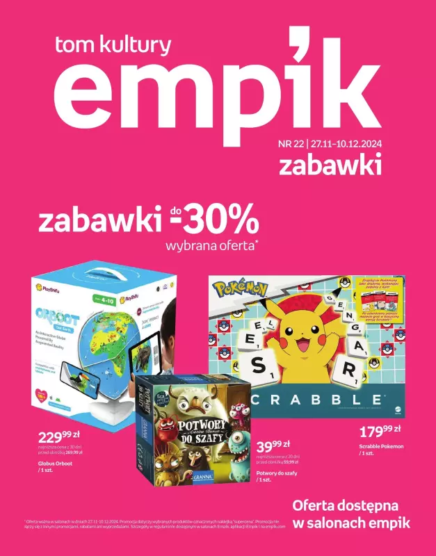 Empik - gazetka promocyjna Tom kultury: zabawki od środy 27.11 do wtorku 10.12