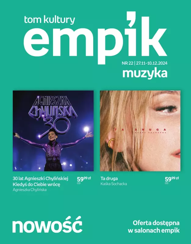 Empik - gazetka promocyjna Tom kultury: muzyka od środy 27.11 do wtorku 10.12