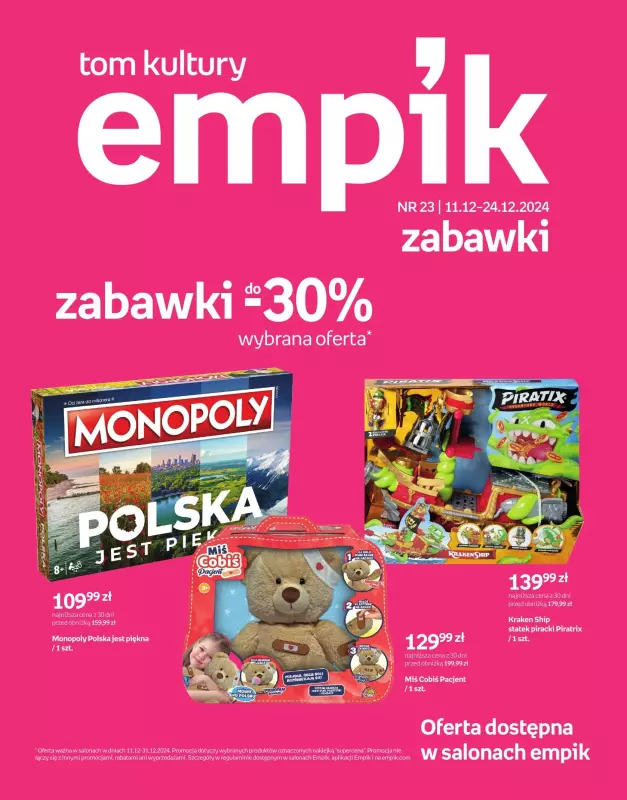 Empik - gazetka promocyjna Tom kultury: zabawki od środy 11.12 do wtorku 24.12