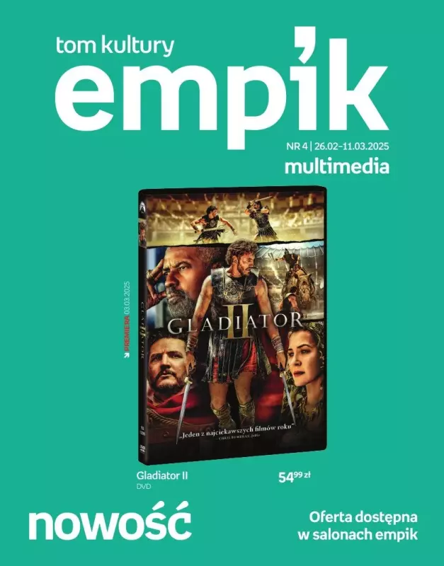 Empik - gazetka promocyjna Tom Kultury: multimedia od środy 26.02 do wtorku 11.03