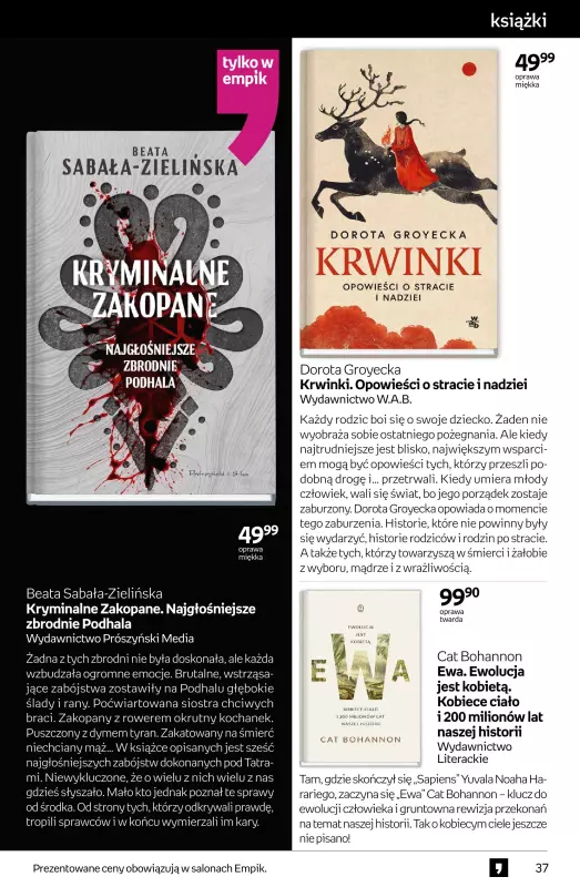 Empik - gazetka promocyjna Tom kultury - książka od środy 07.05 do wtorku 20.05 - strona 37