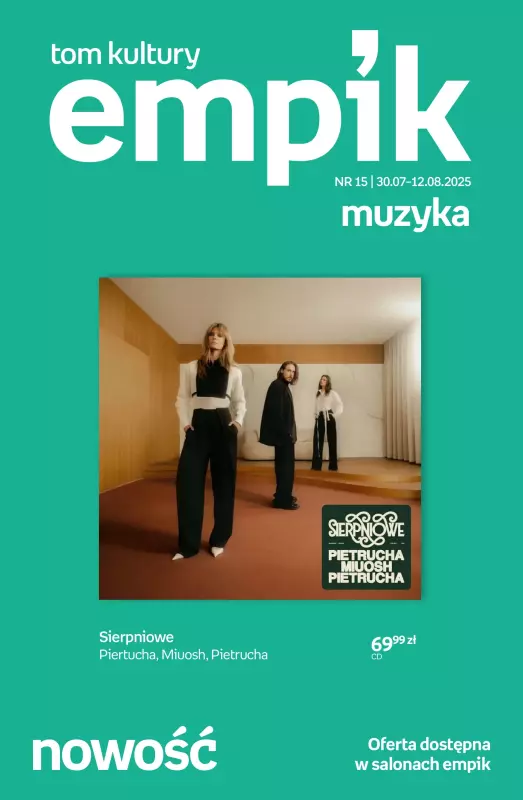 Empik - gazetka promocyjna Tom kultury: muzyka od środy 30.07 do wtorku 12.08