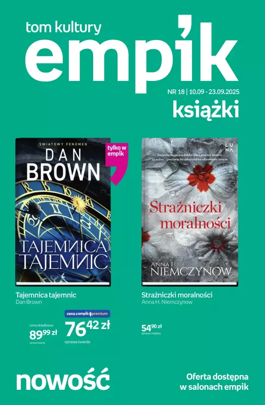 Empik - gazetka promocyjna Tom kultury: książki od środy 10.09 do wtorku 23.09