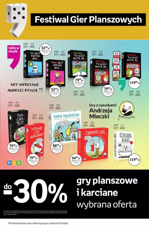 Empik - gazetka promocyjna Festiwal Gier Planszowych od piątku 26.09 do wtorku 14.10 - strona 19