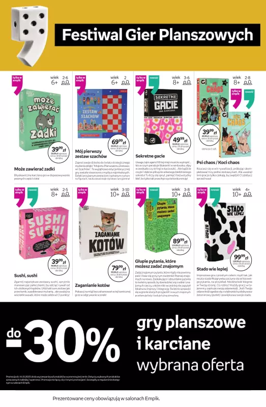 Empik - gazetka promocyjna Festiwal Gier Planszowych od piątku 26.09 do wtorku 14.10 - strona 16