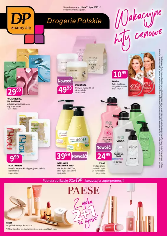 Drogerie Polskie - gazetka promocyjna Gazetka od piątku 11.07 do czwartku 31.07