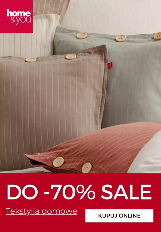 home&you - gazetka promocyjna Do -70% tekstylia domowe  