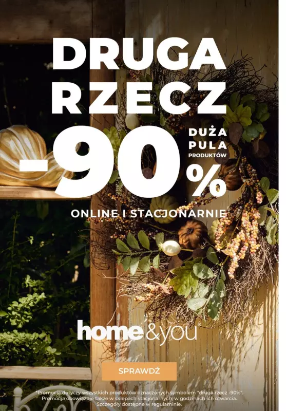 home&you - gazetka promocyjna -90% na drugą rzecz!  