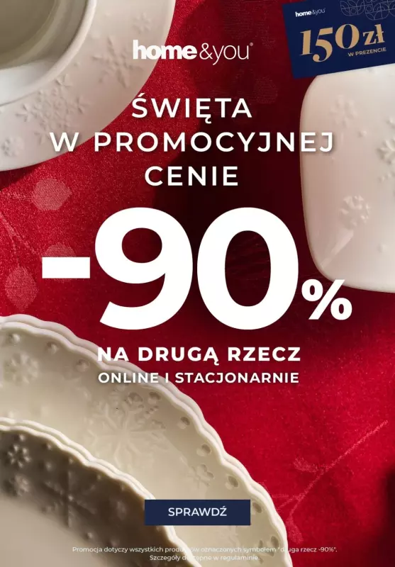 home&you - gazetka promocyjna -90% na drugą rzecz! od piątku 08.11 do wtorku 12.11