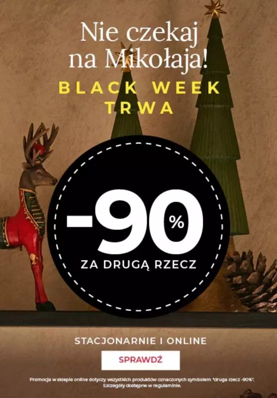 home&you - gazetka promocyjna -90% na drugą rzecz! Obowiązuje również na wybrany SALE od piątku 22.11 do poniedziałku 02.12