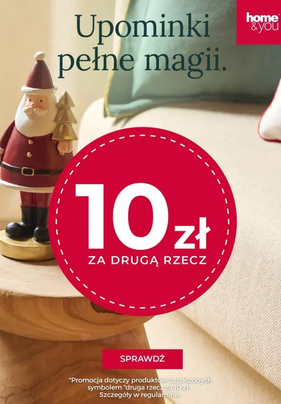 home&you - gazetka promocyjna Druga rzecz za 10 zł! od niedzieli 15.12 do wtorku 17.12