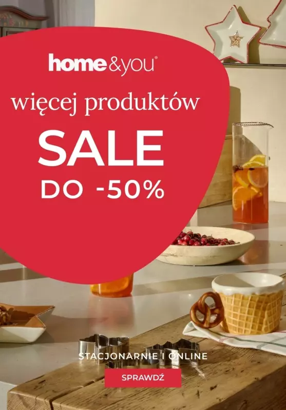 home&you - gazetka promocyjna Sale do -50% - jeszcze więcej produktów! od poniedziałku 23.12 do wtorku 31.12